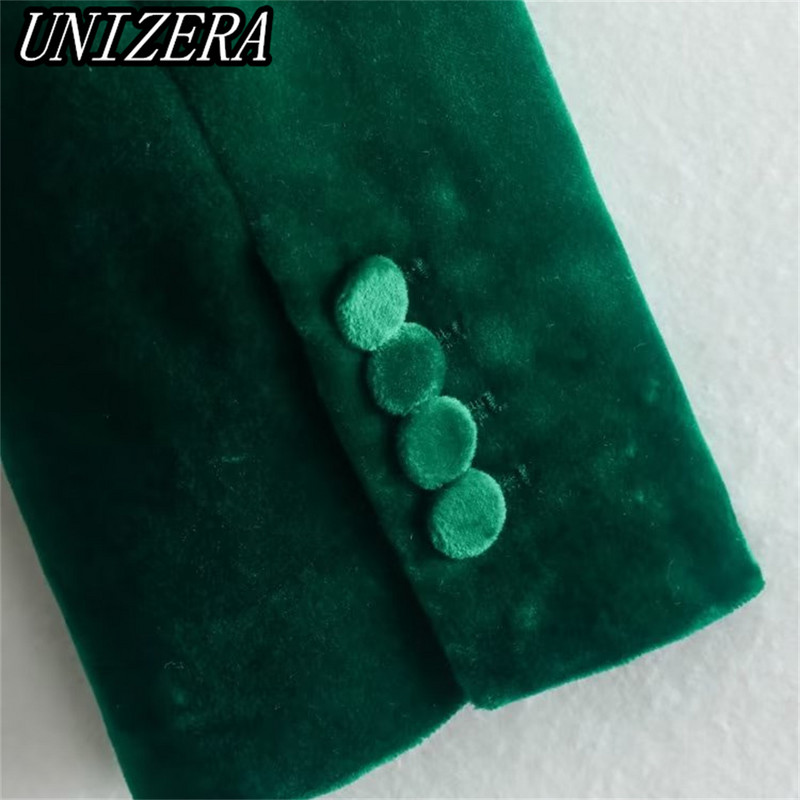 UNIZERA őszi-téli új női alkalmi bársony öltöny dzseki + derékközépig érő egyenes nadrág kétrészes szett 9391722