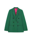 Zöld, duplasoros blézerruhák, női alsógalléros kabát+egyenes nadrágkosztümök női divatos vintage tömör nadrágszettek