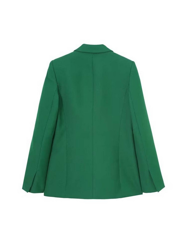 Zöld, duplasoros blézerruhák, női alsógalléros kabát+egyenes nadrágkosztümök női divatos vintage tömör nadrágszettek