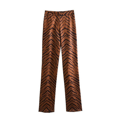 UNIZERA tavaszi új női ruházat állatmintás bő öltöny dzseki + magas derekú kiszélesedő nadrág kétrészes szett 7556706