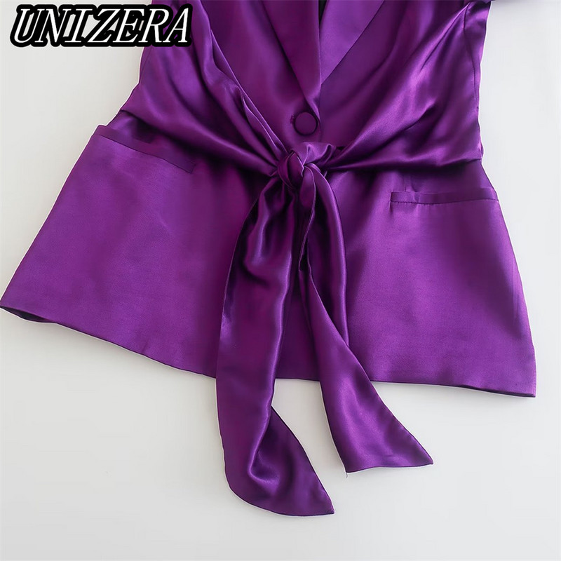 UNIZERA őszi és téli új női ruházat csípős selyem szatén textúrájú öltöny dzseki + magas derekú egyenes nadrág kétrészes szett