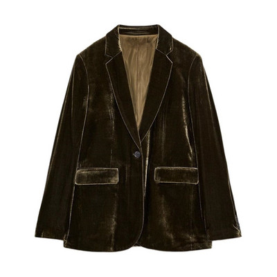 UNIZERA őszi-téli új női bársony puha karcsú öltöny dzseki + magas derekú egyenes nadrág kétrészes szett 2731289