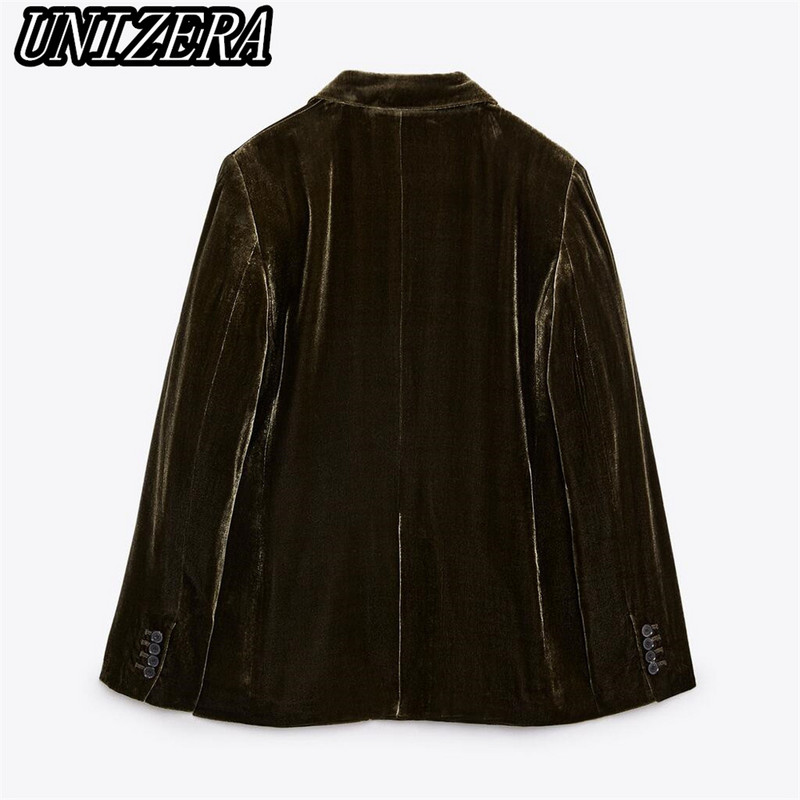 UNIZERA őszi-téli új női bársony puha karcsú öltöny dzseki + magas derekú egyenes nadrág kétrészes szett 2731289