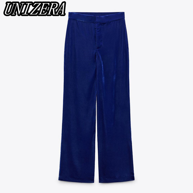 UNIZERA őszi-téli új női ruházat zseb bársony öltöny dzseki + magas derekú bő nadrág kétrészes szett 2731322