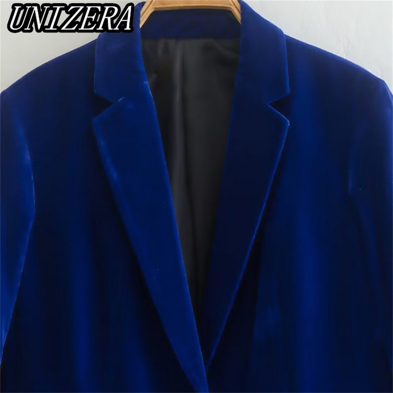 UNIZERA őszi-téli új női ruházat zseb bársony öltöny dzseki + magas derekú bő nadrág kétrészes szett 2731322