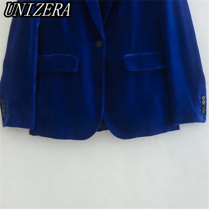 UNIZERA őszi-téli új női ruházat zseb bársony öltöny dzseki + magas derekú bő nadrág kétrészes szett 2731322