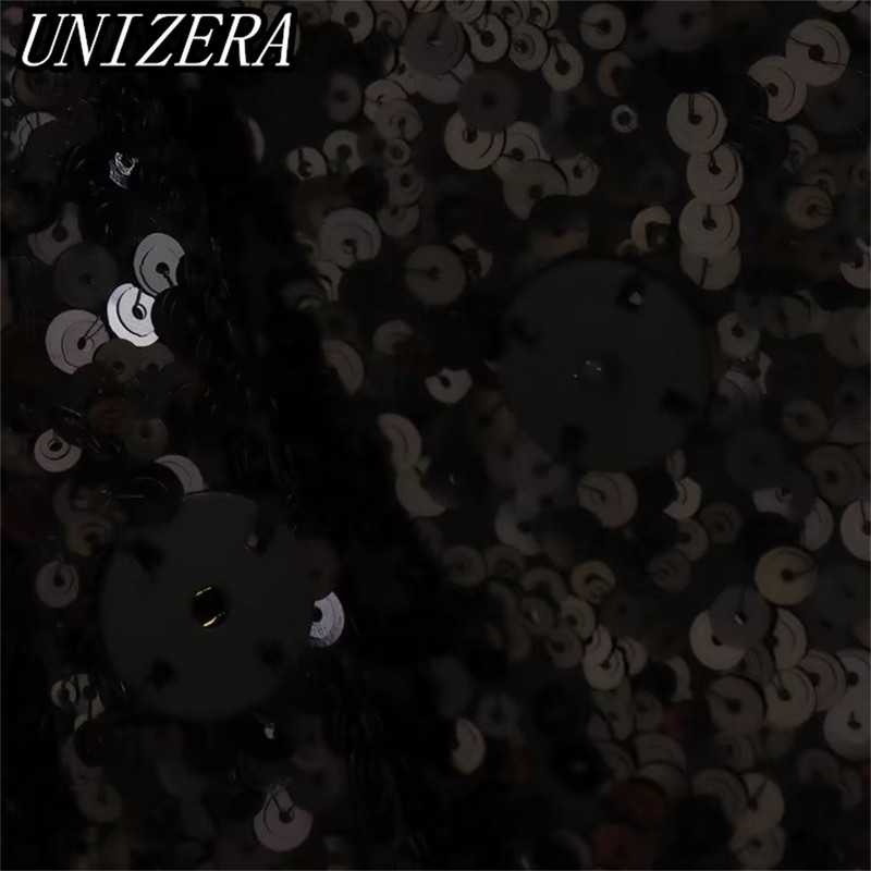 UNIZERA őszi-téli új női ruházat fekete flitteres hosszú öltöny dzseki + magas derekú karcsú nadrág kétrészes szett 9336556