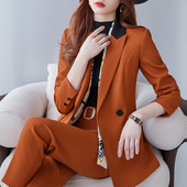 Kiváló minőségű szövetből készült női üzleti öltönyök nadrággal és kabáttal Kabát Női irodai professzionális blézerek nadrágkosztüm nadrág szett