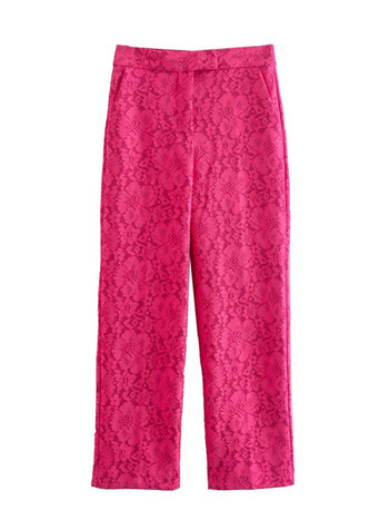 Луксозен дантелен комплект блейзър Дамски елегантен дамски комплект блуза с дълъг ръкав и панталон за бизнес пътуване Дамско облекло Есен на 2022 г.