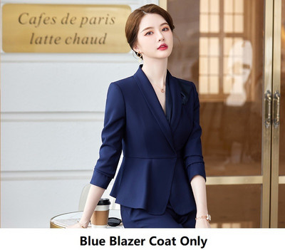 Elegáns szürke kiváló minőségű szövet női üzleti öltönyök nadrággal és kabáttal Kabát őszi téli blézerek nadrágkosztüm nadrág szett