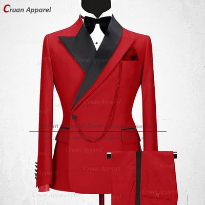 Legújabb luxus arany színű férfi öltöny szett karcsú szabású vőfély vőlegény esküvői ruha szmoking divatos minták party színpadi blézer nadrág 2 részes