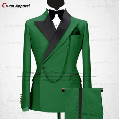 Legújabb luxus arany színű férfi öltöny szett karcsú szabású vőfély vőlegény esküvői ruha szmoking divatos minták party színpadi blézer nadrág 2 részes