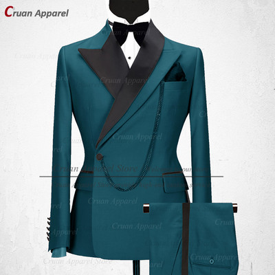 Legújabb luxus arany színű férfi öltöny szett karcsú szabású vőfély vőlegény esküvői ruha szmoking divatos minták party színpadi blézer nadrág 2 részes