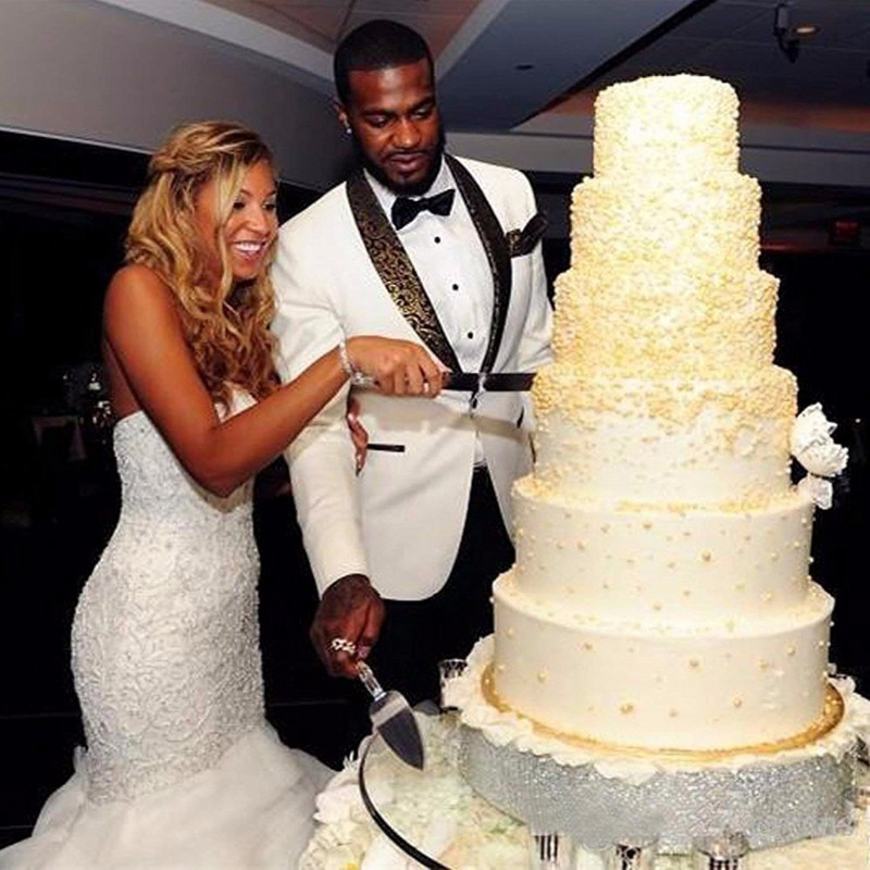 Elegáns férfi öltöny vőlegény viselete 2018 új, 2 részes vőlegény öltöny fehér egygombos szmoking esküvői kabát és nadrág