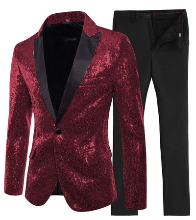 2020-as új arany/zöld 2 részes, fényes flitteres férfi öltöny, egygombos, csúcsos, hajtókás szmoking esküvőre (blézer + nadrág)