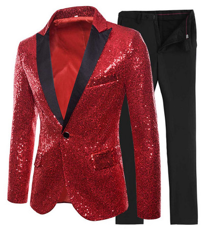 2020-as új arany/zöld 2 részes, fényes flitteres férfi öltöny, egygombos, csúcsos, hajtókás szmoking esküvőre (blézer + nadrág)