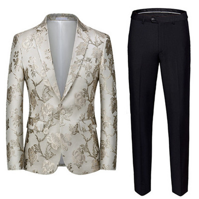 Divatos férfi jacquard öltöny 2 részes nagy méretű 6XL kiváló minőségű Homme üzleti ruha blézer dzseki 2022 új esküvői bankett szett