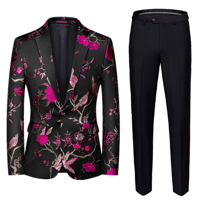 Divatos férfi jacquard öltöny 2 részes nagy méretű 6XL kiváló minőségű Homme üzleti ruha blézer dzseki 2022 új esküvői bankett szett