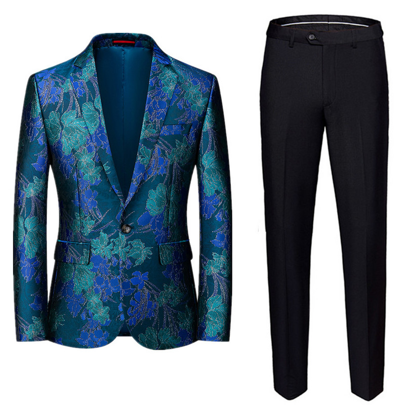 Divatos férfi jacquard öltöny 2 részes nagy méretű 6XL kiváló minőségű Homme üzleti ruha blézer dzseki 2022 új esküvői bankett szett