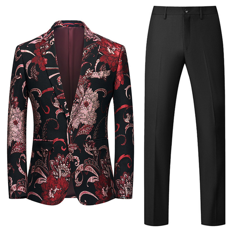 Divatos férfi jacquard öltöny 2 részes nagy méretű 6XL kiváló minőségű Homme üzleti ruha blézer dzseki 2022 új esküvői bankett szett