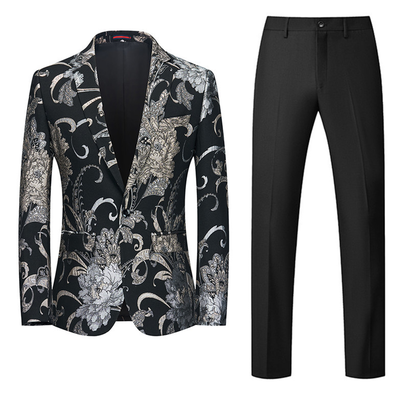 Divatos férfi jacquard öltöny 2 részes nagy méretű 6XL kiváló minőségű Homme üzleti ruha blézer dzseki 2022 új esküvői bankett szett