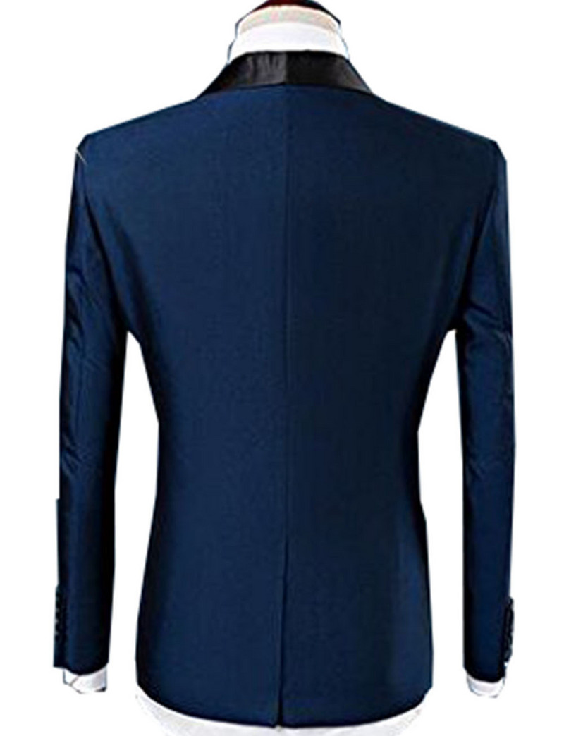 Férfi 3 részes férfi öltöny, Tuxrdos blézer, egygombos, hajtókás öltöny esküvőre (blézer+mellény+nadrág)