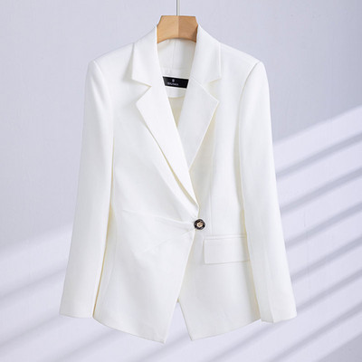 Női divatos nadrágkosztüm szett vagy egyszínű blézer kék fehér fekete színű irodai karrier formális üzleti ruha nőknek ősz tél