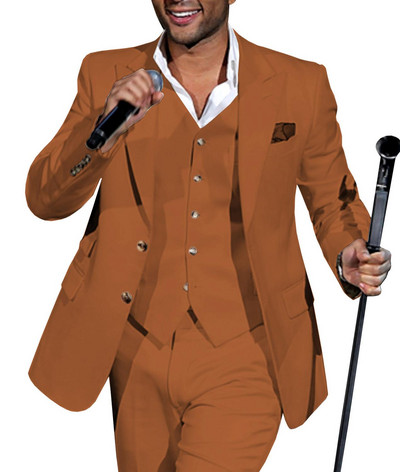 Férfi öltönyök hajtóka, alkalmi, 3 részes üzleti vőfélyek szmokingok, szürke, zöld pezsgő hivatalos esküvőre (blézer+nadrág+mellény)