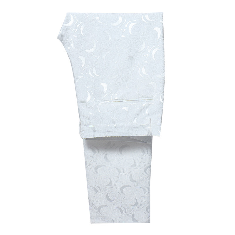 Férfi fehér, virágos, egygombos öltönyök esküvői vőlegény szmokingok Vőlegények 2 részes öltöny (kabát+nadrág) Férfi jelmez Mariage Homme