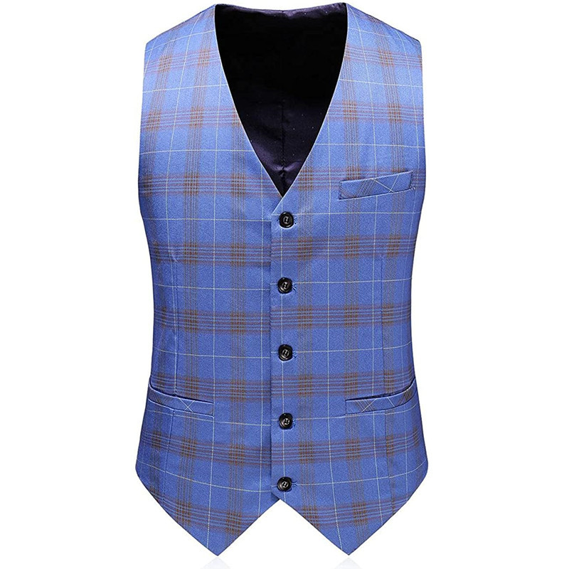 3 részes, kockás férfi üzleti öltöny, karcsú, kétsoros kockás öltöny dzseki mellény nadrág szett esküvőre