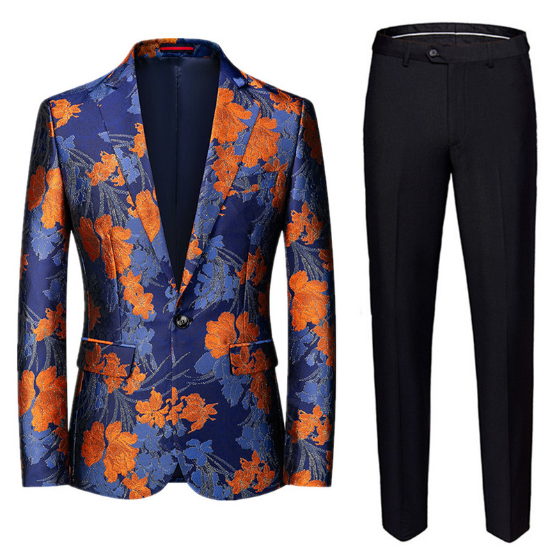 Bal ROM márka férfi jacquard öltöny brit stílusú férfi üzleti esküvői parti szmoking ruha blézer és nadrág, vékony ruházat