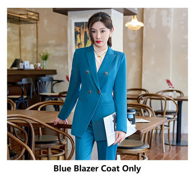 Elegáns rózsaszín őszi téli női üzleti öltönyök nadrággal és kabátokkal Kabát Kiváló minőségű szövet Professzionális nadrágkosztümök Blézerek