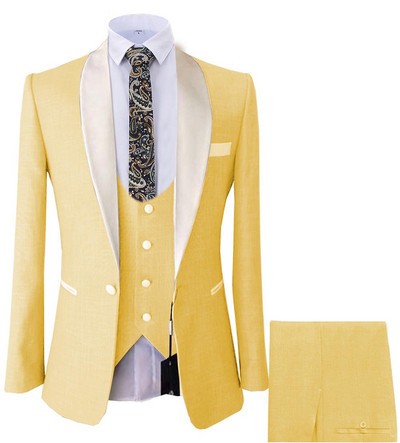 Új férfi öltöny szettek Royal Blue üzleti szmoking 3 részes blézer szett esküvői vőlegénynek (kabát+mellény+nadrág)