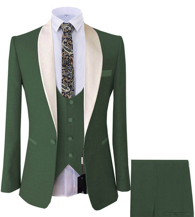 Új férfi öltöny szettek Royal Blue üzleti szmoking 3 részes blézer szett esküvői vőlegénynek (kabát+mellény+nadrág)