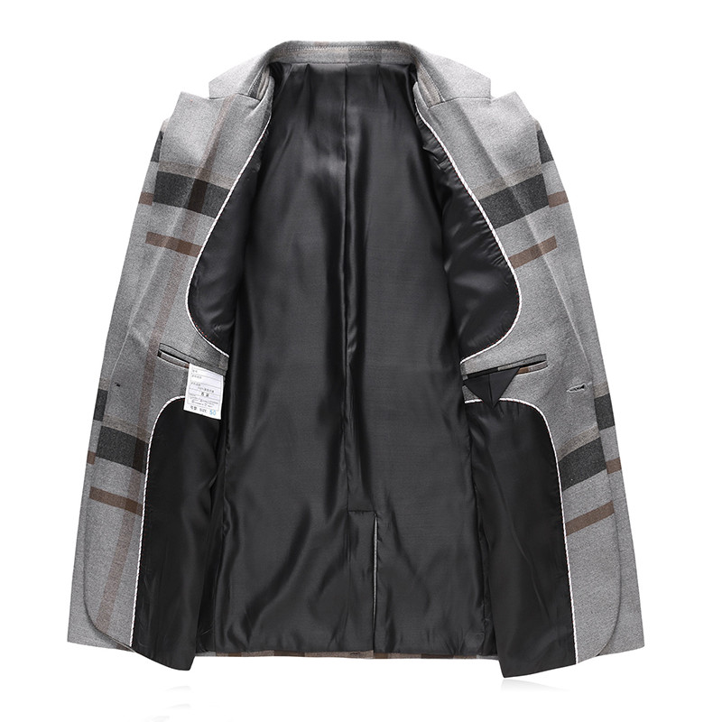 Férfi esküvői kockás kék szürke blézer kabát nadrág mellény 3 db szett 202 vékony szabású üzleti szmoking ruha klasszikus formális öltönyök kabát