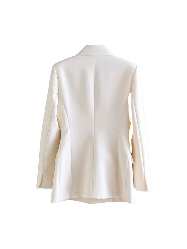 Gombos, karcsúsított alkalmi blézer, női 2022. őszi új divat, elegáns retro hajtóka, hosszú ujjú zsebek, egyszínű felső + nadrág