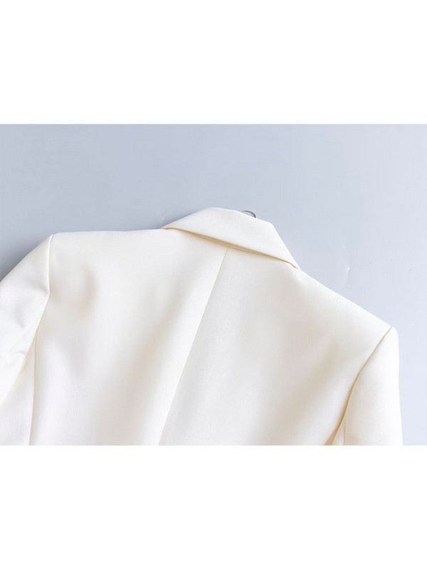 Gombos, karcsúsított alkalmi blézer, női 2022. őszi új divat, elegáns retro hajtóka, hosszú ujjú zsebek, egyszínű felső + nadrág