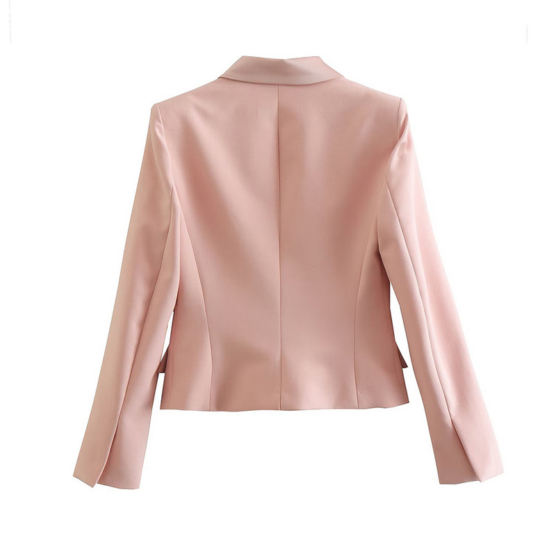 Női, 2022. ősz, új alkalmi divat, elegáns ruha, rövid blézer, retro hajtóka, hosszú ujjú, egyszínű y2k felső + bokanadrág Mujer