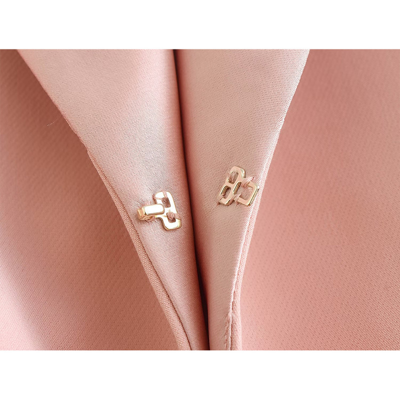 Női, 2022. ősz, új alkalmi divat, elegáns ruha, rövid blézer, retro hajtóka, hosszú ujjú, egyszínű y2k felső + bokanadrág Mujer