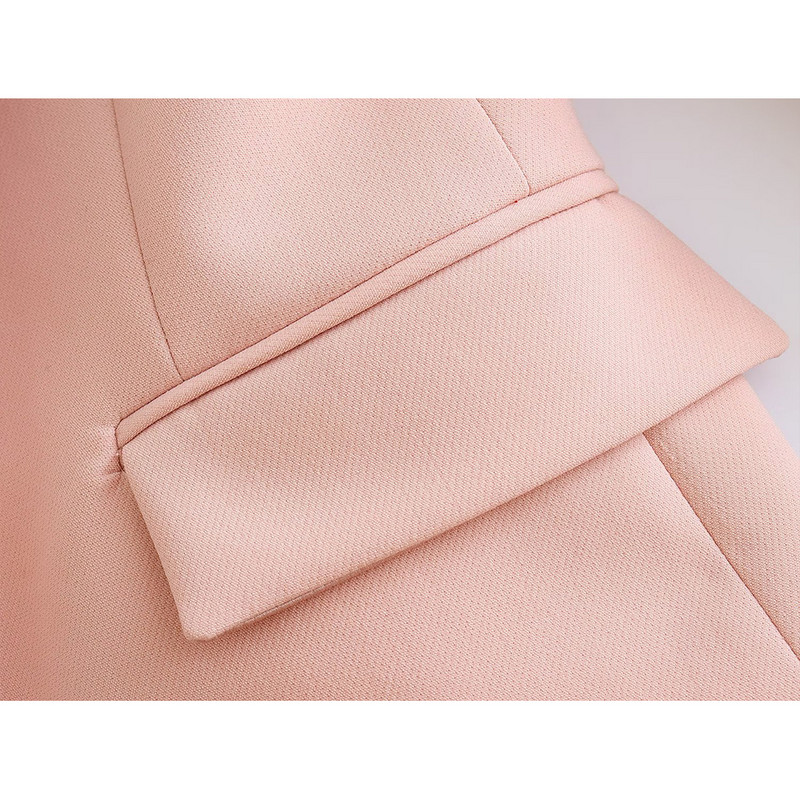 Női, 2022. ősz, új alkalmi divat, elegáns ruha, rövid blézer, retro hajtóka, hosszú ujjú, egyszínű y2k felső + bokanadrág Mujer