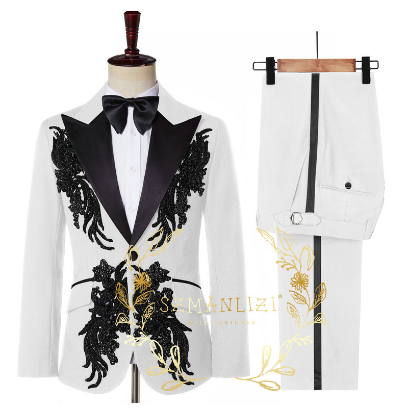 Costume Mariage Homme 2022 Real Photo Luxus kristálygyöngyös öltönyök férfiaknak, vőlegény esküvői öltönyök báli öltönyök szmoking blézer Homme