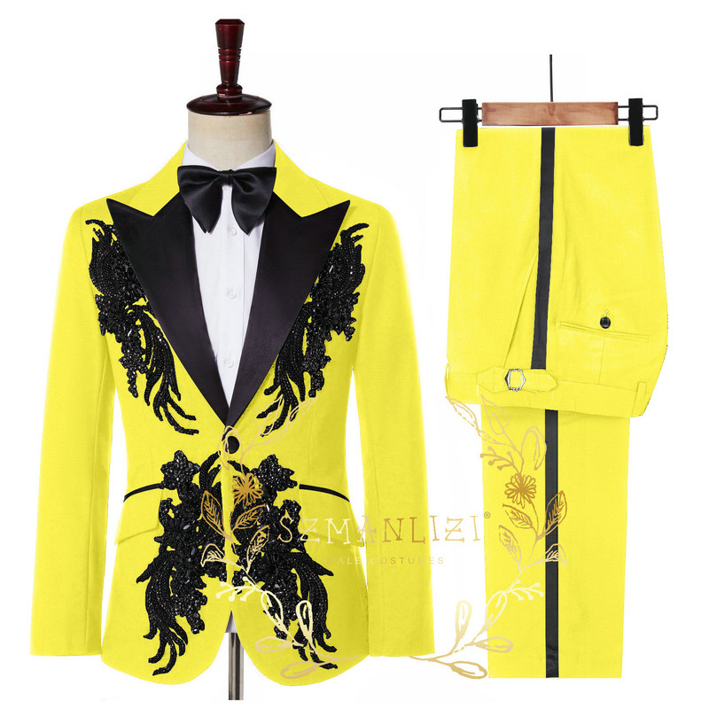 Costume Mariage Homme 2022 Real Photo Luxus kristálygyöngyös öltönyök férfiaknak, vőlegény esküvői öltönyök báli öltönyök szmoking blézer Homme