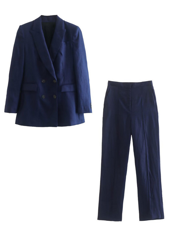 Kumsvag 2022 nyári női nadrágkosztümök 2 részes készletek Alkalmi laza tömör blézerek kabátok és nadrágok női elegáns utcai ruházat