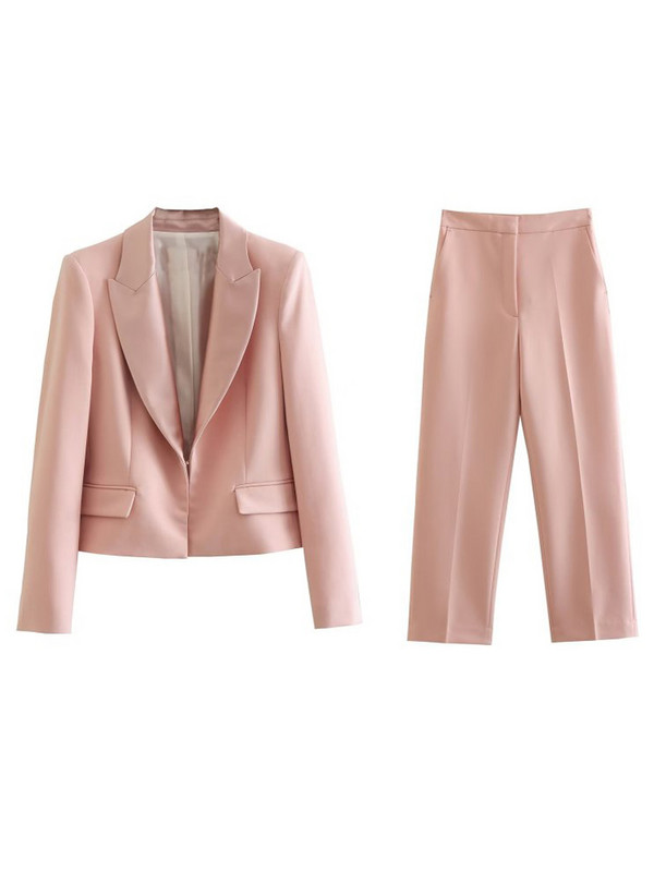 Kumsvag 2022 őszi női nadrág öltönyök 2 részes készletek Alkalmi Solid Slim blézerek Kabátok és nadrágok Női Elegáns OL Öltöny Ruházat