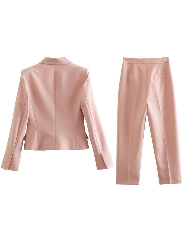 Kumsvag 2022 őszi női nadrág öltönyök 2 részes készletek Alkalmi Solid Slim blézerek Kabátok és nadrágok Női Elegáns OL Öltöny Ruházat
