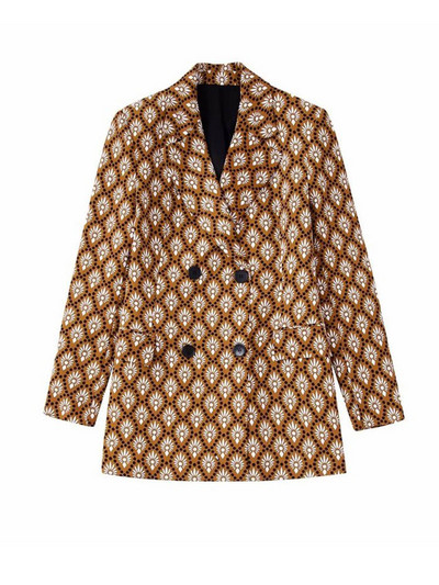 Kumsvag 2022 Nyári Női Nyomtatott nadrágkosztümök 2 darabos készletek Divat Blézerek Kabátok és Fényes nadrágok Női Elegáns Utcai Ruházat