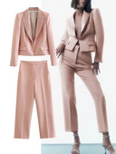 TRAF 2 részes készletek, női 2022. ősz, új divatos ruha, Vágott blézerkabát + egyenes hosszú nadrág