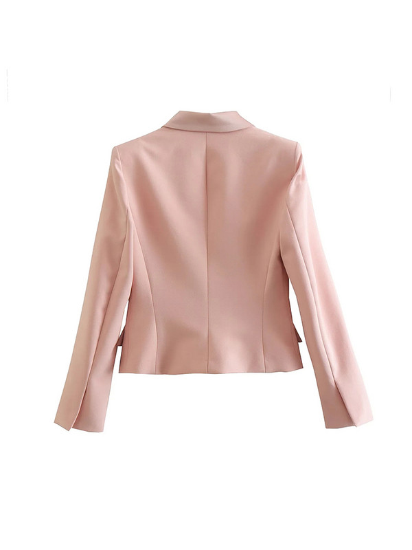 TRAF 2 részes készletek, női 2022. ősz, új divatos ruha, Vágott blézerkabát + egyenes hosszú nadrág