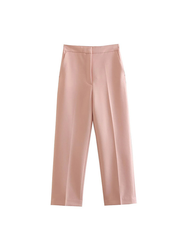 TRAF 2 részes készletek, női 2022. ősz, új divatos ruha, Vágott blézerkabát + egyenes hosszú nadrág