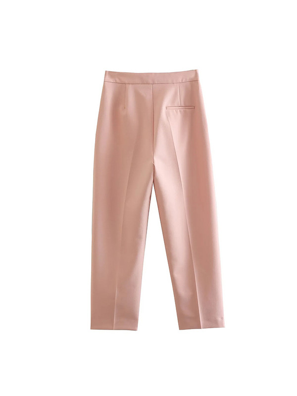 TRAF 2 részes készletek, női 2022. ősz, új divatos ruha, Vágott blézerkabát + egyenes hosszú nadrág